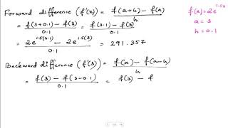 Numerical Differentiation | Forward, Backward and Central Difference | Numerical Computation