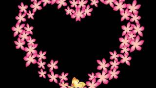 Heart Flowers Overlay | Black Background