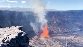 Glowing Red Lava Fountains Erupt at Kilauea in Spectacular Christmas Display