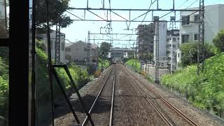 小田急江ノ島線の湘南台駅～六会日大前駅間を走行する3000形の前面展望