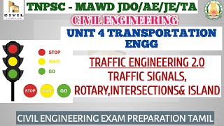 UNIT 4 |TRAFFIC ENGINEERING 2|TRAFFIC SIGNAL,ISLAND,ROTARY AND INTERSECTIONS | TNPSC AE,JDO,JE,TA