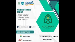 🔴 LIVE: Seminar Rutin Fisika (SERFIS) edisi Desember 2024