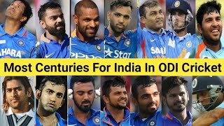 Most Centuries For India In ODI Cricket 🏏 Top 25 Batsman 🔥 #shorts #sachintendulkar #viratkohli