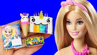 12 DIY Barbie Hacks Miniature School Supplies, Makeup Kit, Diy Dollhouse, More Barbie Crafts