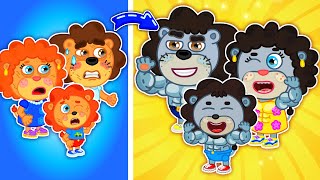 Lion Family | What If Baby Was Adopted by a Buff Family Kids Stories About Lion