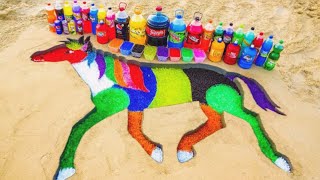 How to make Rainbow HORSE with Orbeez, Mtn Dew, Crush, Pepsi, Sodas Giant Coca Cola vs Mentos, Mtn