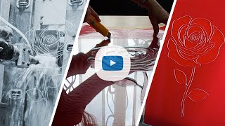 Waterjet Cutting Glass Rose Image | systron proHD glassprocessing centre | HD cutting machine