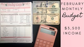 February Monthly Budget | $3,500 Income | Sinking Funds | Budget For Beginners | Zero Based Budget