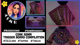 CORK ASMR Trigger Board Compilation w/ Mic Scratching, 5XL Claws & Hand Movements✨ #Tingles #Tapping