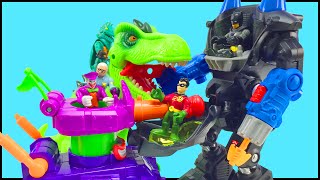 Batman and Robin Battle The Joker Imaginext Robo Batcave Playset & Imaginext Joker Tank Toy Story