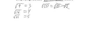 Simplifying Radicals using perfect square factors