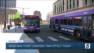 WeGo changes to ticketing go into effect