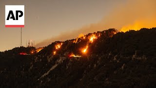 Fire burns in West Hills area of California