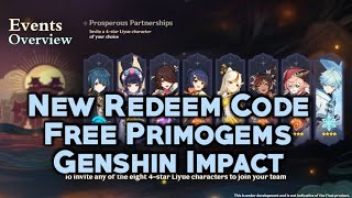 2.4 New Redeem Code - Free Primogems Genshin Impact