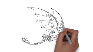 How to Draw Toothless Dragon from How to Train Your Dragon Step by Step Video Tutorial