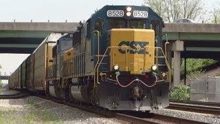 CSX SD50-2 \u0026 SD60M EMDs Switching in St Denis