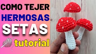 TUTORIAL HONGOS A CROCHET | CHAMPIÑONES AMIGURUMI | SETAS A CROCHET AMIGURUMI PASO A PASO