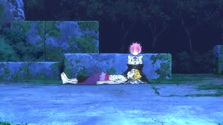 Garfiel laying on Ram's lap pillow  [Re:Zero: S2 Part 2 Ep 3]