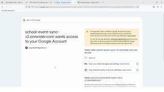 Sync School Events Website Demo
