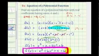 Ex 3:  Find a Degree 3 Polynomial Function Given Imaginary Zeros