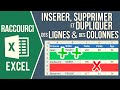 EXCEL - RACCOURCIS POUR INSÉRER, SUPPRIMER ET DUPLIQUER DES LIGNES ET DES COLONNES DANS UN TABLEAU