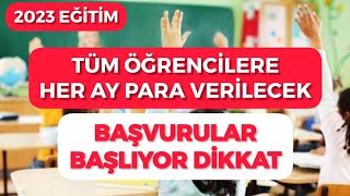 Tüm Öğrencilere Her Ay Para Verilecek! Hemen başvur! Öğrencilere önemli uyarı başvuru geliyor!