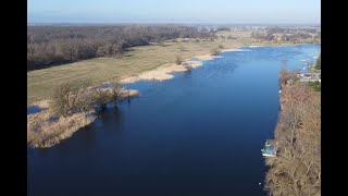 Havel bei Havelberg von oben im März 2022