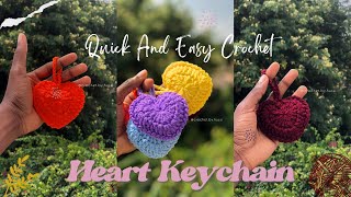 Crochet Heart Keychain: Easy Step-by-Step tutorial PART 1