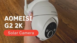 🔥REVIEW🔥 Aomeisi G2 2K Solar Security Camera Outdoor, 360°View Pan/Tilt, Easy to Setup