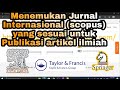 Cara mencari Jurnal Internasional (terindeks) Scopus untuk publikasi artikel ilmiah