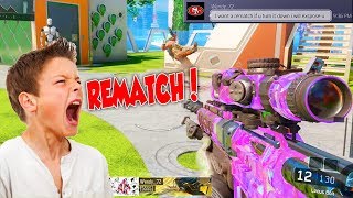 ANGRY TRASH TALKING KID WANTED A 1V1 REMATCH on Black Ops 3...(RAGE!)