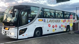 快速ラベンダー号(バス)車窓 富良野駅→美瑛駅/ ふらのバス旭川線 富良野駅650発(旭川駅前行)