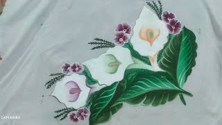 new design Bed sheets// chader me paint karne ka tarika|painting tutorial | painting for beginners|
