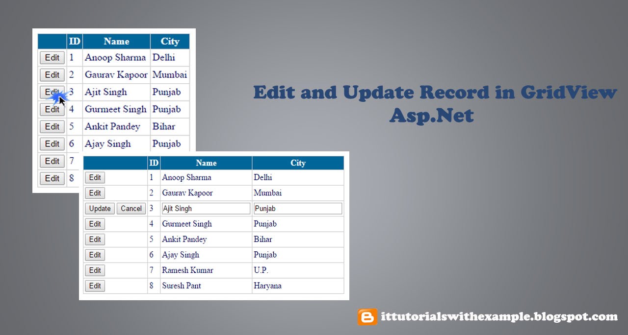 Edit And Update Record In Gridview Asp.Net - YouTube