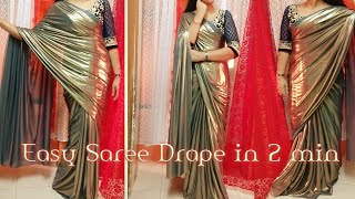 How to wear falling pallu saree/open palla drape/how to wear saree in easy steps/recreationartspriya