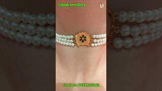 Beautiful Light Weight Gold Pearl Choker Design #goldchokerdesign #choker #chokerdesign #pearlchoker