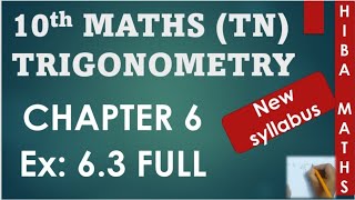 10th maths chapter 6 exercise 6.3 full answers tn samacheer hiba maths