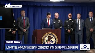 LIVE: Authorities announce arrest in connection with cause of Palisades fire