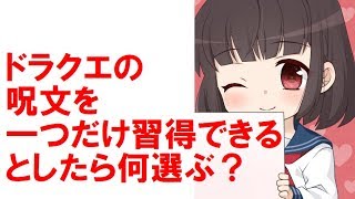 ドラクエの呪文を一つだけ習得できるとしたら何選ぶ？ 但し１日１回だけ使用可能