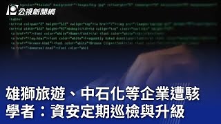 雄獅旅遊、中石化等企業遭駭 學者：資安定期巡檢與升級｜20231121 公視晚間新聞