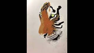 Tiger Oil Pastel, #art #impressionism #wildlife #tiger #animals #painting #timelapse