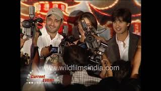 Shahid Kapoor and Kareena Kapoor along with Akshaye Khanna at the music launch of '36 China Town'