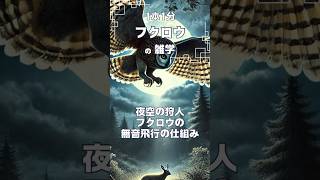 【雑学】夜空の狩人：フクロウの無音飛行の仕組み #今日の雑学 #動物 #フクロウ #shorts