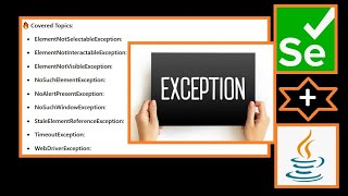 Types of Exception & How to Handel Exceptions in Selenium #sdet #interview #java #qa @SDET-tech