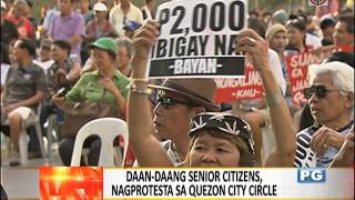 Mga senior citizens nag-protesta laban sa SSS pension hike veto