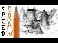 How to draw a castle - Speed Drawing