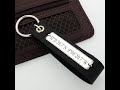 Custom Leather Keychain - Latitude Longitude Keychain for Men