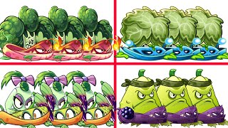 PvZ 2 4 Super Team Plants vs Team Zombies - BLOCKOLI vs POKRA vs HEADBUTTER vs SQUASH