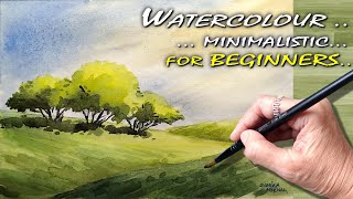 🎨 Minimalist Watercolour Landscape Painting Tutorial for Beginners | जलरंग निसर्गचित्र पेंटिंग