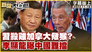 習殺雞加拿大儆猴？李顯龍曝中國難擋 新聞大白話 20221118 (字幕版)